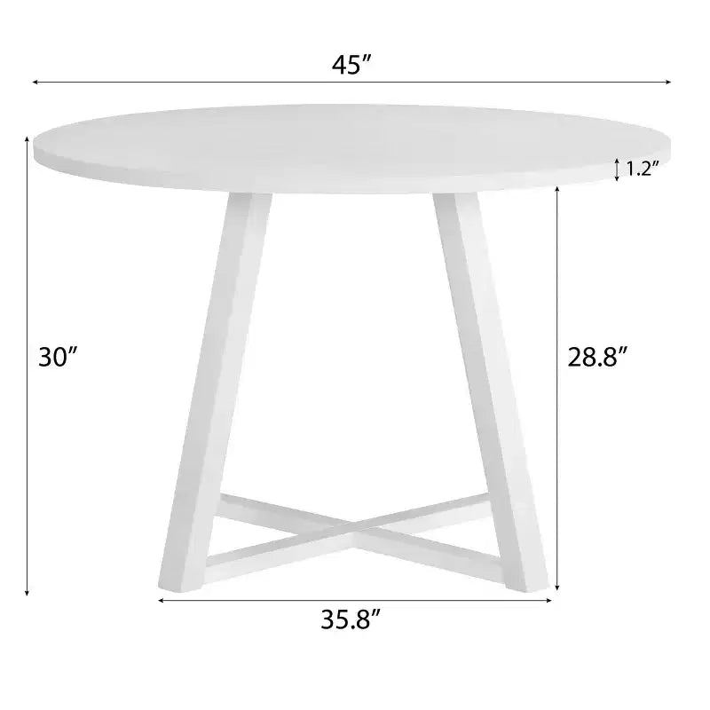 Ensemble de salle à manger rond 5 pièces Roundhill Furniture Evatt, table ronde en bois avec 4 chaises