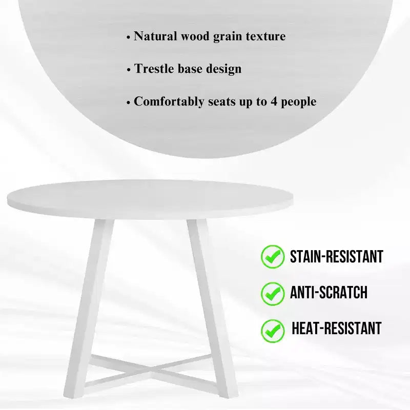 Ensemble de salle à manger rond 5 pièces Roundhill Furniture Evatt, table ronde en bois avec 4 chaises