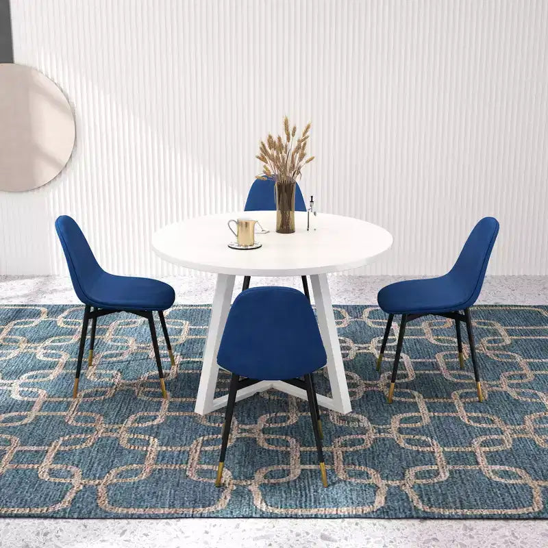 Ensemble de salle à manger rond 5 pièces Roundhill Furniture Evatt, table ronde en bois avec 4 chaises