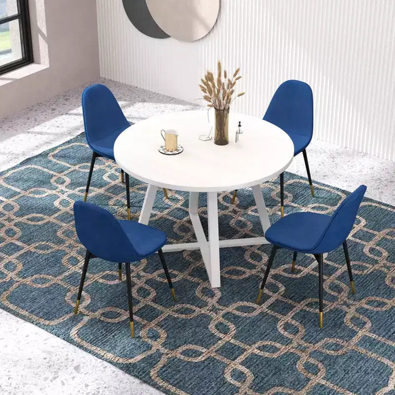 Ensemble de salle à manger rond 5 pièces Roundhill Furniture Evatt, table ronde en bois avec 4 chaises