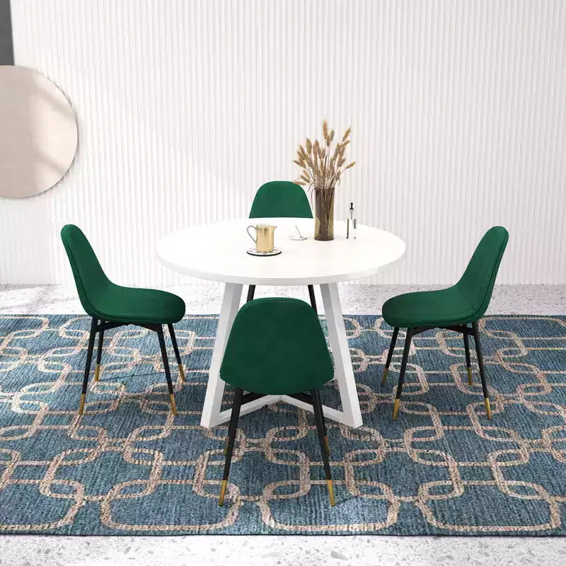 Ensemble de salle à manger rond 5 pièces Roundhill Furniture Evatt, table ronde en bois avec 4 chaises