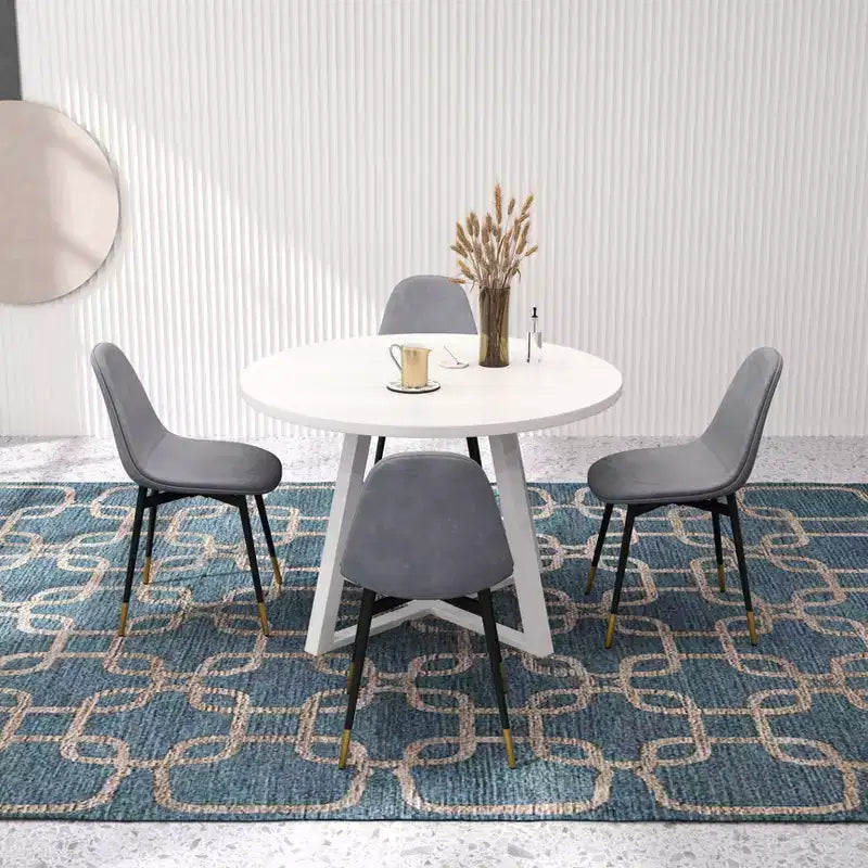 Ensemble de salle à manger rond 5 pièces Roundhill Furniture Evatt, table ronde en bois avec 4 chaises