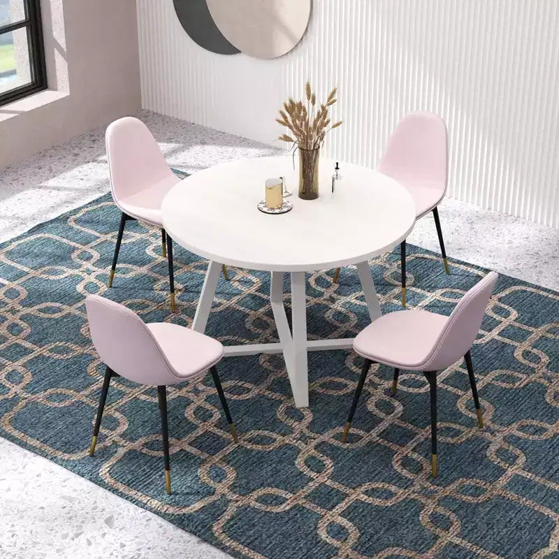 Ensemble de salle à manger rond 5 pièces Roundhill Furniture Evatt, table ronde en bois avec 4 chaises
