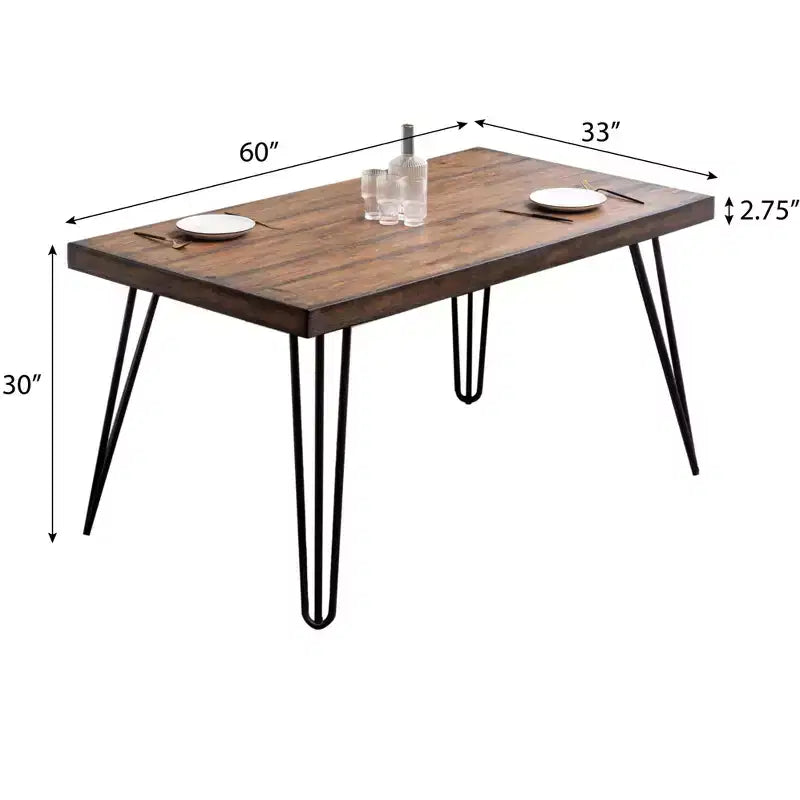 Ensemble de salle à manger Amisos 7 pièces, table à manger Hairpin avec 6 chaises, 3 options de couleur