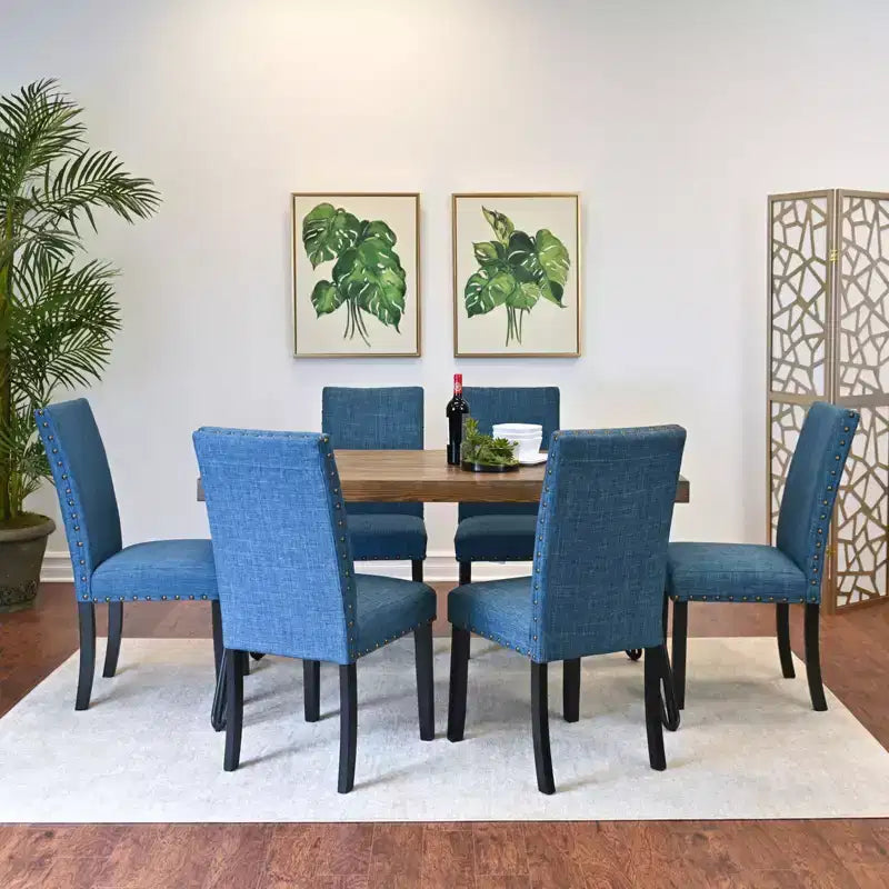 Ensemble de salle à manger Amisos 7 pièces, table à manger Hairpin avec 6 chaises, 3 options de couleur