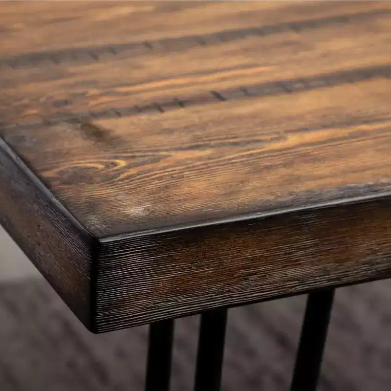Ensemble de salle à manger Roundhill Furniture Arroyo, table à manger avec pieds épingles, 4 chaises à dossier croisé et banc, noir intense, 6 pièces