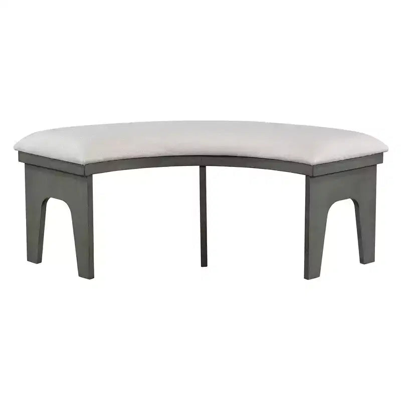 Ensemble de salle à manger rond 5 pièces Whisen Rustic Charm avec 3 chaises rembourrées et un banc incurvé pour salle à manger, cuisine