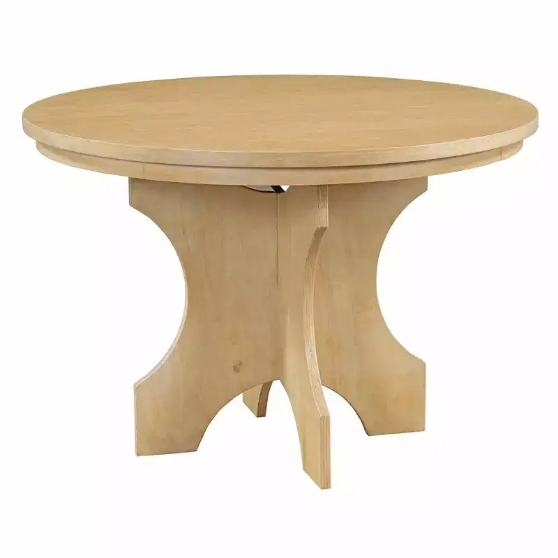 Ensemble de salle à manger rond 5 pièces Whisen Rustic Charm avec 3 chaises rembourrées et un banc incurvé pour salle à manger, cuisine