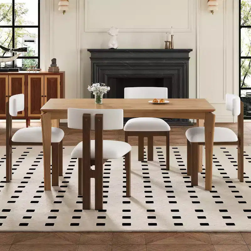 Ensemble de salle à manger Christopher Knight Home Willow 5 pièces en bois et métal rembourré