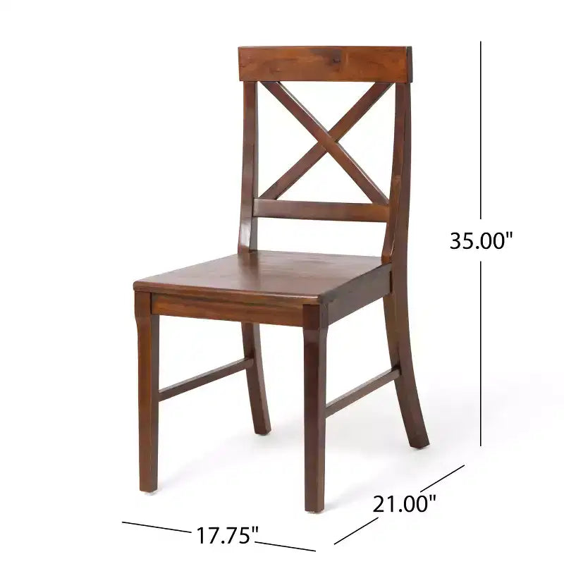 Christopher Knight Home Ensemble de salle à manger 7 pièces en bois d'acacia de style fermette Marseille avec chaises acajou foncé