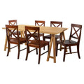 Christopher Knight Home Marseille Farmhouse Acacia Wood 7 Piece Dining Set with Rich Mahogany Chairs