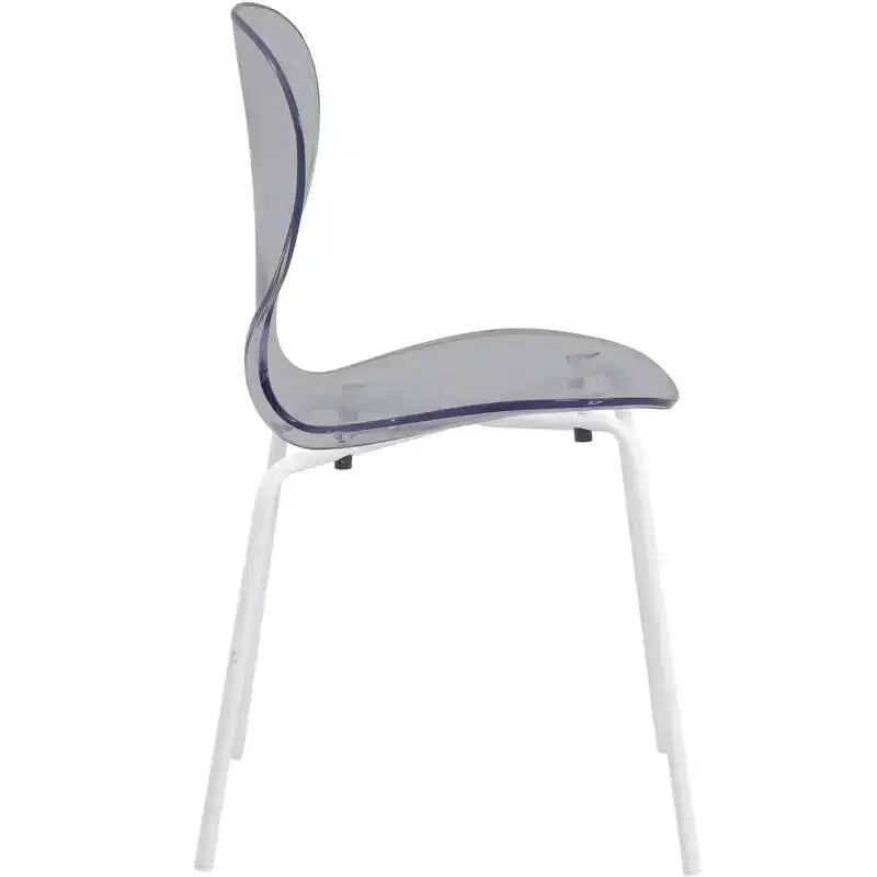 LeisureMod Bristol Ensemble de Salle à Manger 5 Pièces Table à Manger Ronde, 4 Chaises de Salle à Manger en Plastique Pieds Blancs
