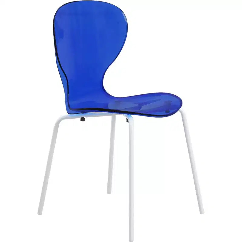 LeisureMod Bristol Ensemble de Salle à Manger 5 Pièces Table à Manger Ronde, 4 Chaises de Salle à Manger en Plastique Pieds Blancs