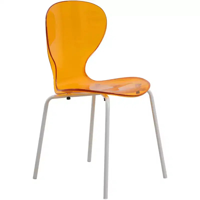 LeisureMod Bristol Ensemble de Salle à Manger 5 Pièces Table à Manger Ronde, 4 Chaises de Salle à Manger en Plastique Pieds Blancs