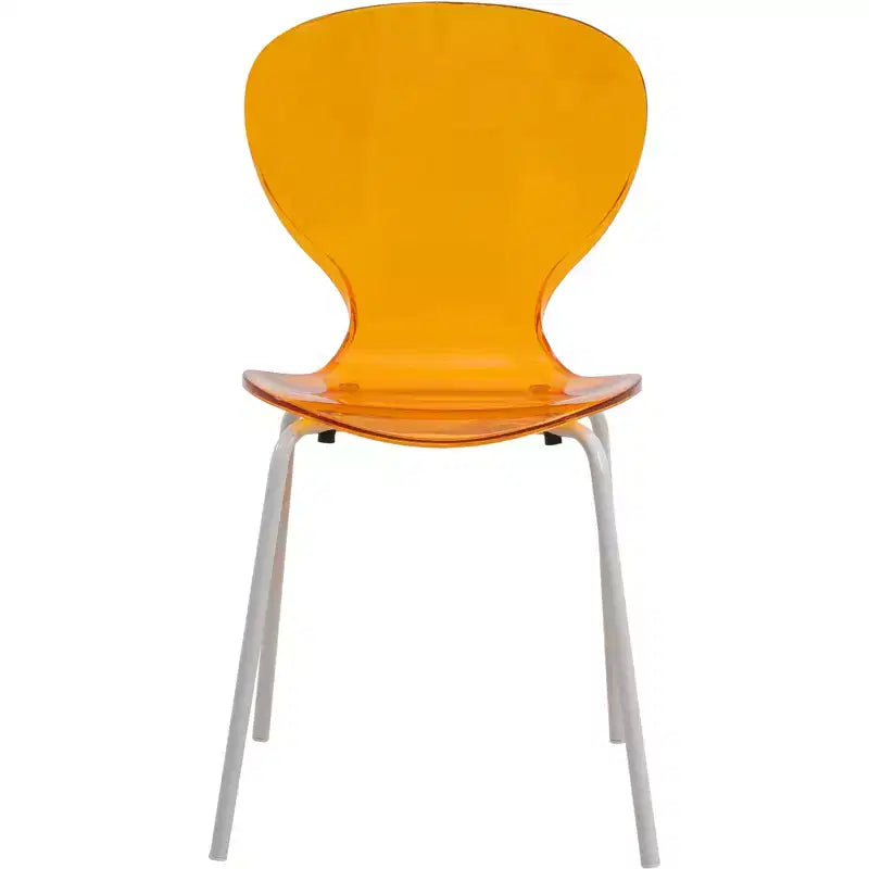 LeisureMod Bristol Ensemble de Salle à Manger 5 Pièces Table à Manger Ronde, 4 Chaises de Salle à Manger en Plastique Pieds Blancs