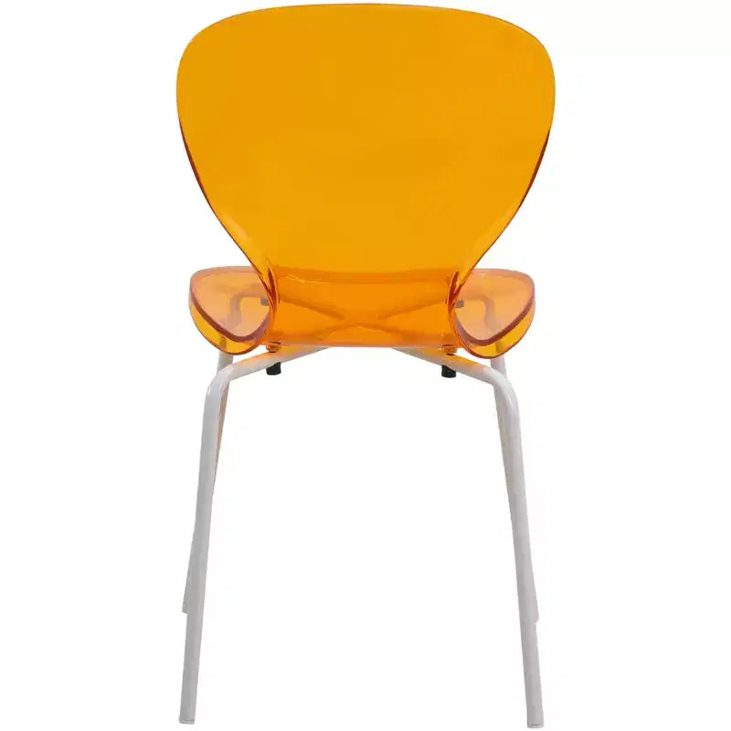 LeisureMod Bristol Ensemble de Salle à Manger 5 Pièces Table à Manger Ronde, 4 Chaises de Salle à Manger en Plastique Pieds Blancs