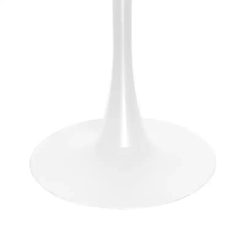 LeisureMod Bristol Ensemble de Salle à Manger 5 Pièces Table à Manger Ronde, 4 Chaises de Salle à Manger en Plastique Pieds Blancs