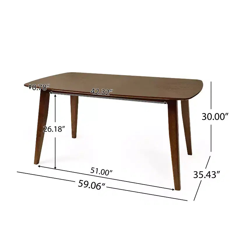Ensemble de salle à manger rembourré Christopher Knight Home Walton 7 pièces en bois d'hévéa de style milieu de siècle