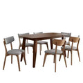 Ensemble de salle à manger rembourré Christopher Knight Home Walton 7 pièces en bois d'hévéa de style milieu de siècle