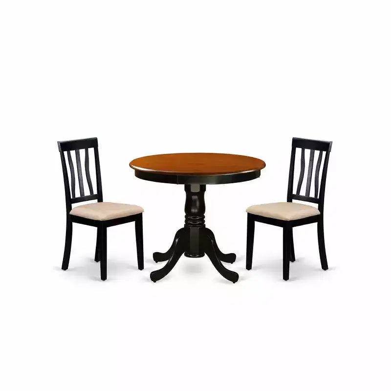 HomeStockKitchen Dining Table Set with 2 Chairs Modern Black
