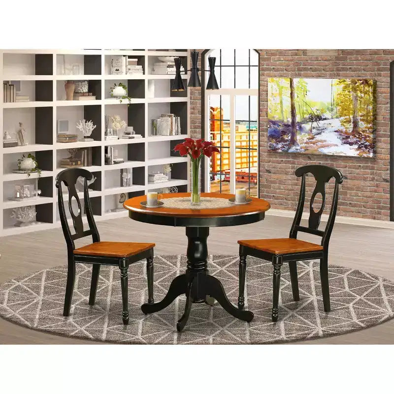 Ensemble de salle à manger pour 2 personnes - Table de bistrot et 2 chaises de salle à manger de cuisine