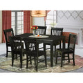 HomeStock Rectangle Wood Dining Table Set Black