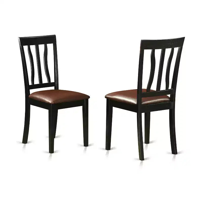 Ensemble de 5 pièces HomeStock Weston : Table de cuisine et chaises en tissu lin noir