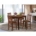 HomeStock Vernon 3 Piece Counter Height Dining Set Mahogany Square