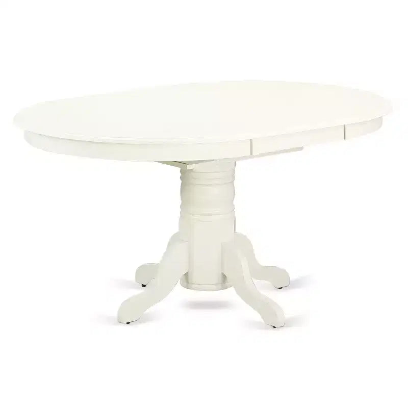 Ensemble table à manger ovale de cuisine HomeStock, blanc lin