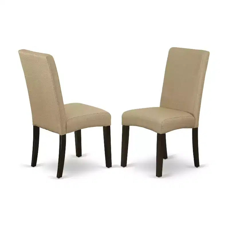 Ensemble de salle à manger carré 9 pièces HomeStock Chaises en tissu de lin cappuccino