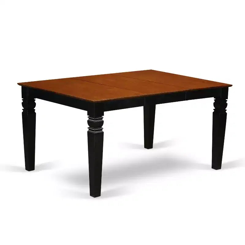 Ensemble de salle à manger HomeStock 5 pièces Table rectangulaire et 4 chaises Cerisier Noir