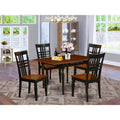 HomeStock 5 Piece Dining Room Set Rectangle Table with Chairs Black Cherry