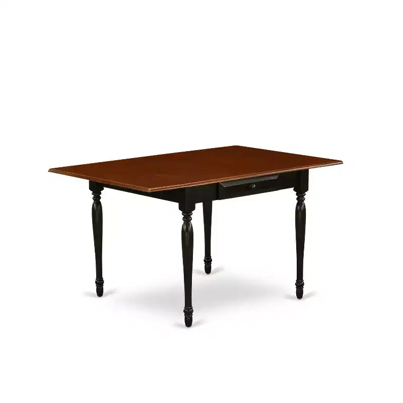 HomeStock Ensemble de salle à manger 5 pièces Table rectangulaire avec chaises Cerisier Noir