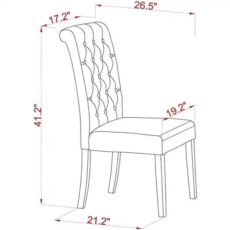 Ensemble table de cuisine 7 pièces HomeStock, chaises Parson en lin blanc
