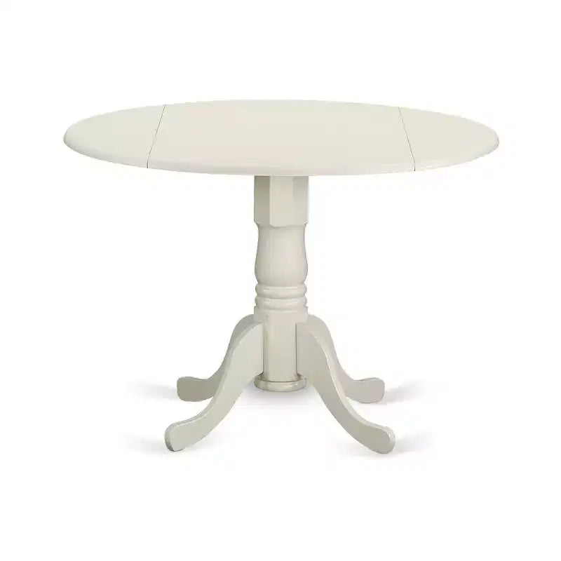 Ensemble de salle à manger 5 pièces rond HomeStock blanc lin