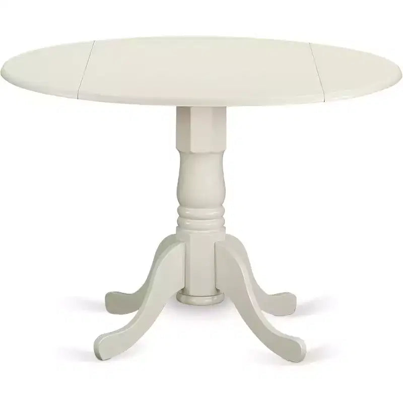 Ensemble de salle à manger 5 pièces rond HomeStock blanc lin