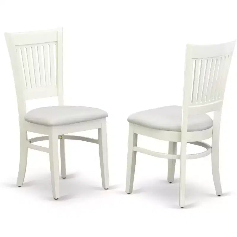 Ensemble de salle à manger 5 pièces rond HomeStock blanc lin