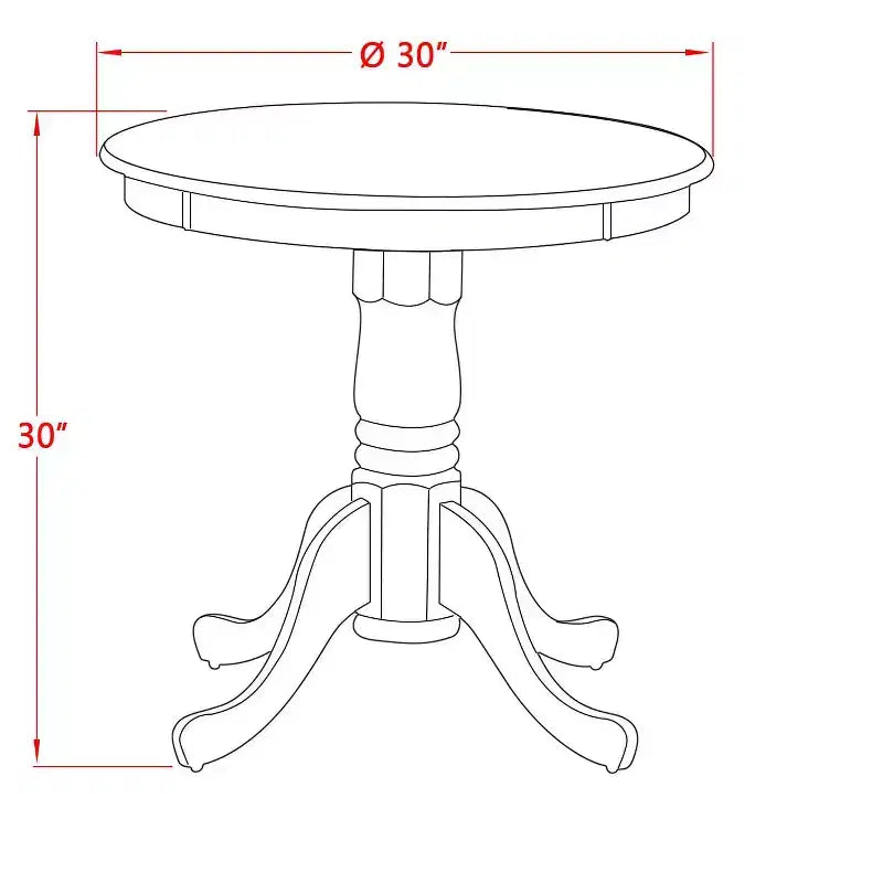 Ensemble de salle à manger HomeStock avec table ronde en bois, finition acajou