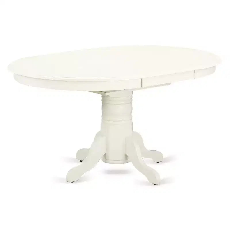 HomeStock AVVA5 Ensemble Table et Chaises de Cuisine 5 Pièces Lin Blanc Style Moderne