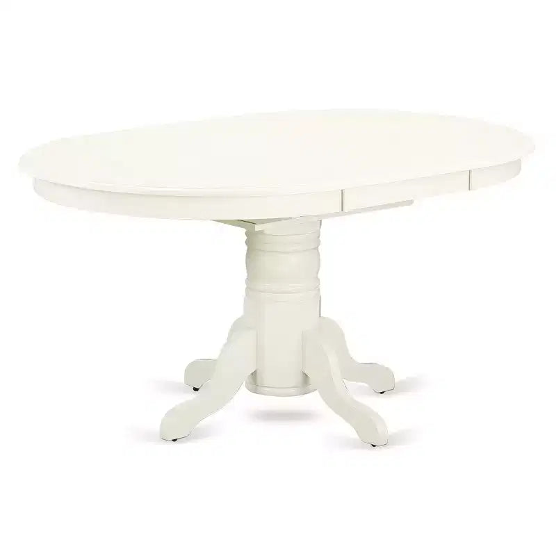 HomeStock AVVA5 Ensemble Table et Chaises de Cuisine 5 Pièces Lin Blanc Style Moderne