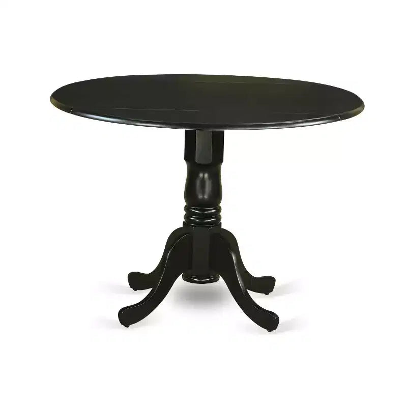 Ensemble table et chaises de salle à manger rond HomeStock, style capitonné noir