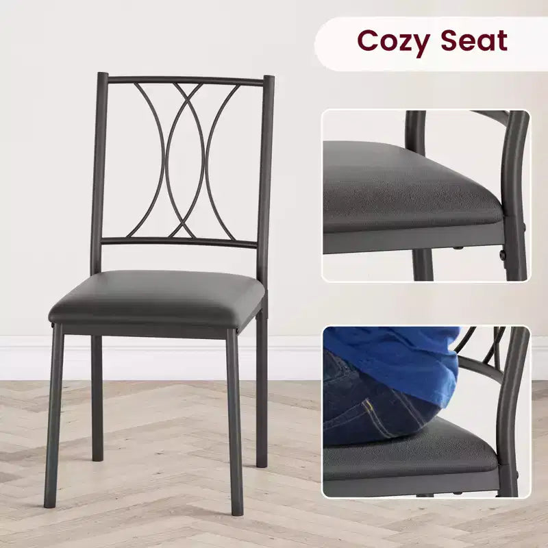 Ensemble Table à Manger et Chaises, Table de Cuisine pour 4 Personnes, Ensemble de Salle à Manger en Bois de 4 Pièces avec 4 Chaises, Table Rectangulaire de Cuisine pour Petits Espaces