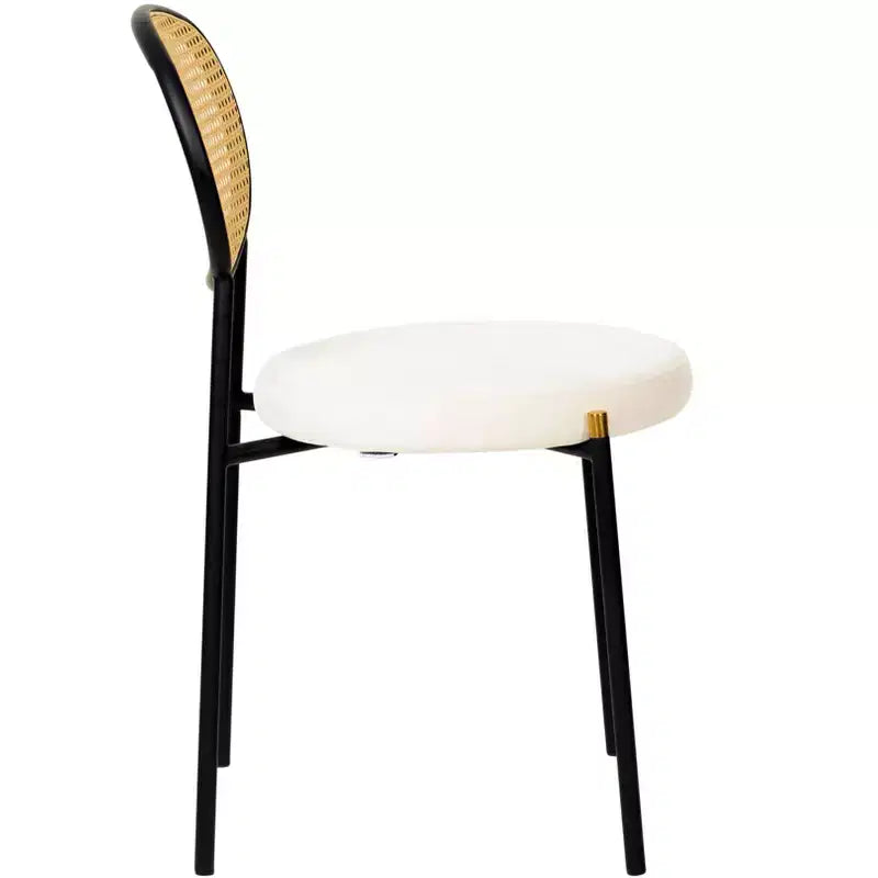 Ensemble de salle à manger LeisureMod 5 pièces - Table à manger ronde 36 po avec dessus en MDF noir et base dorée, 4 chaises de salle à manger en velours avec pieds en acier noir