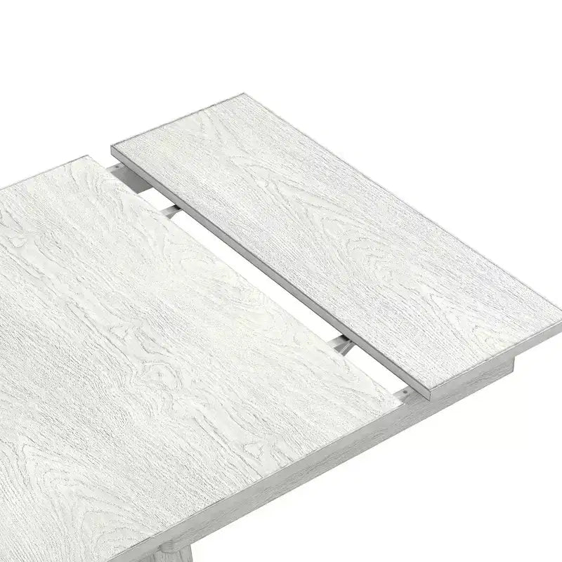Ensemble de salle à manger extensible VECELO rustique 6 pièces, table en bois d'hévéa avec 4 chaises de salle à manger rembourrées sans accoudoirs et banc pour cuisine, gris