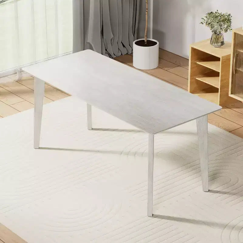 Ensemble de table à manger de style ferme VECELO, table en bois d'hévéa et chaises de salle à manger rembourrées, gris