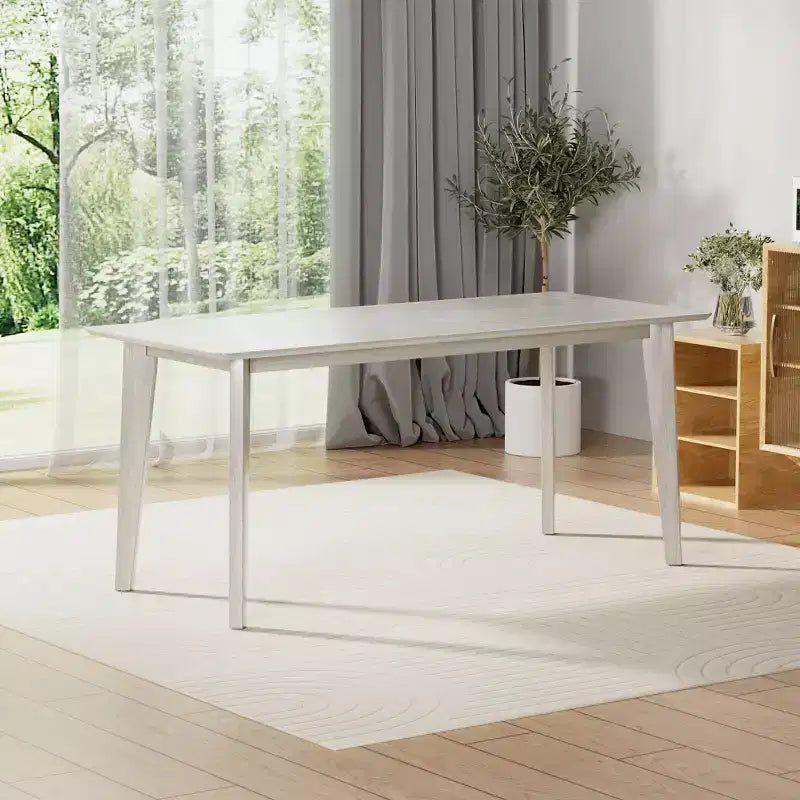 Ensemble de table à manger de style ferme VECELO, table en bois d'hévéa et chaises de salle à manger rembourrées, gris