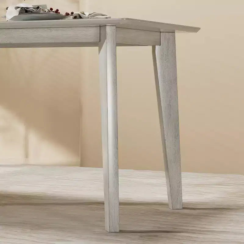 Ensemble de table à manger de style ferme VECELO, table en bois d'hévéa et chaises de salle à manger rembourrées, gris