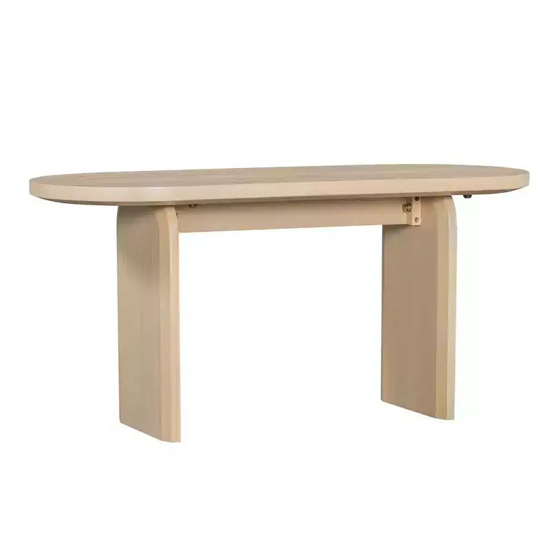 Ensemble de salle à manger ovale 6 pièces Whisen - Table en bois d'hévéa avec 4 chaises en rotin et banc, ensemble de cuisine moderne pour 6 personnes