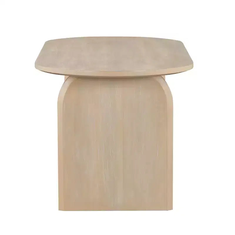 Ensemble de salle à manger ovale 6 pièces Whisen - Table en bois d'hévéa avec 4 chaises en rotin et banc, ensemble de cuisine moderne pour 6 personnes