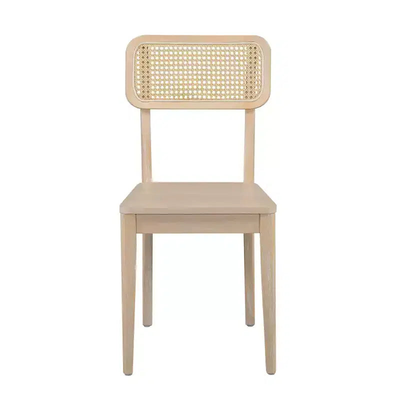 Ensemble de salle à manger ovale 6 pièces Whisen - Table en bois d'hévéa avec 4 chaises en rotin et banc, ensemble de cuisine moderne pour 6 personnes